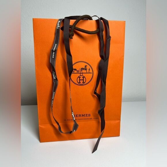 Authentic Hermes Empty Orange Shopping Gif Bag 11” x 8” x 3” - Picture 5 of 9